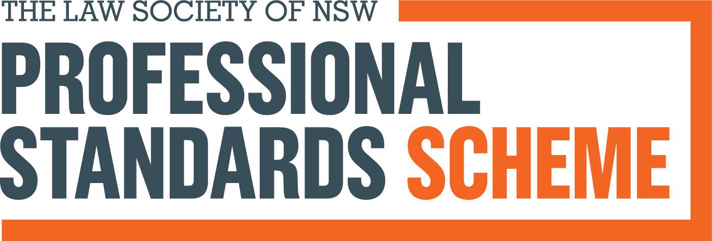 The law society of nsw professional standards scheme logo.