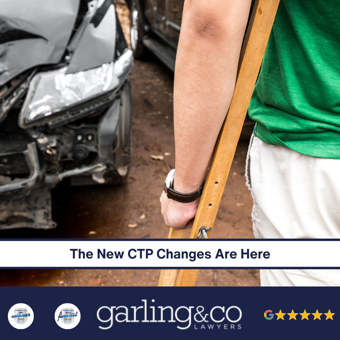 Garilng and co award winning car accident injury lawyers CTP amendments