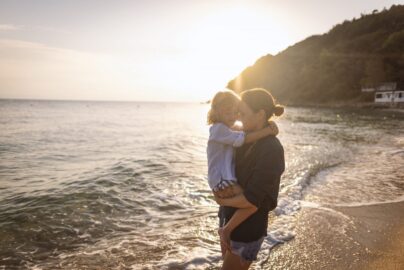 Mother and Son and enjoying life at the beach