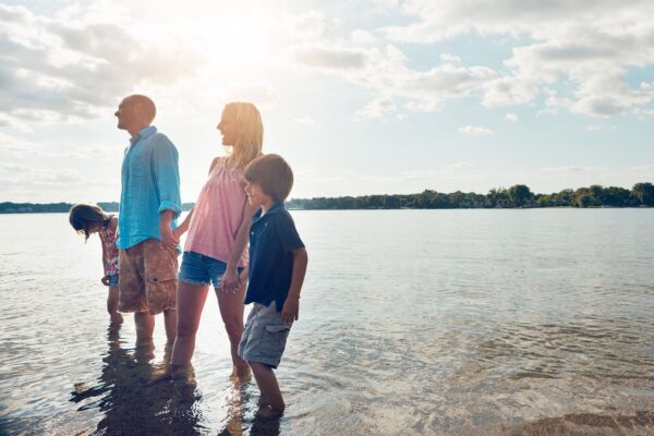 Family on beach - tradie