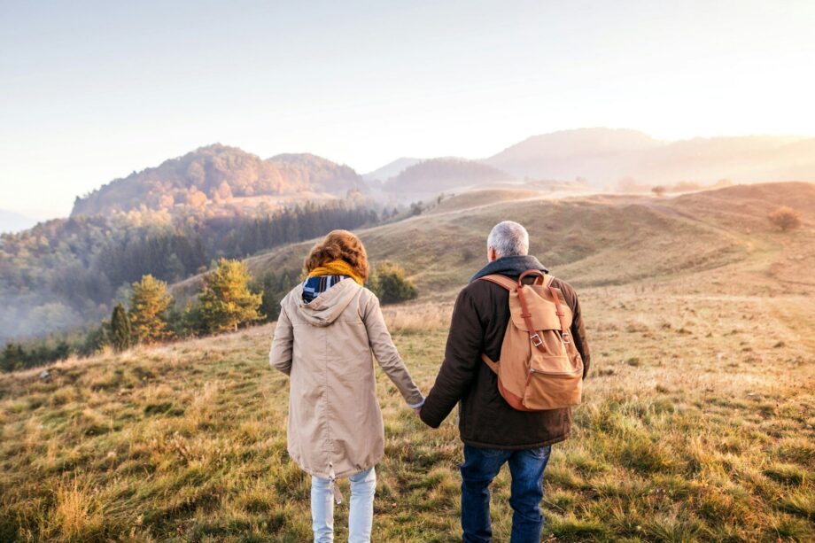 older couple walking