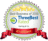 A badge with the words best business of 2018 three best rated.